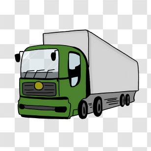 Transport - Green Cartoon Freight Truck Transparent PNG