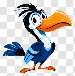 Zazu - Blue Cartoon Bird With Large Beak Transparent PNG