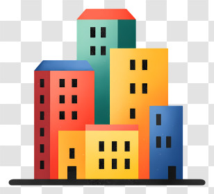 Colorful City Buildings - Colorful City Buildings Transparent PNG