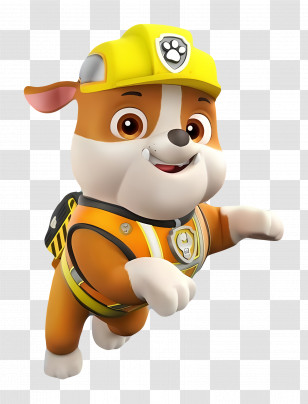 Paw Patrol - Cartoon Dog In Construction Gear Transparent PNG