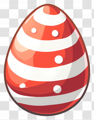 Easter Egg - Red And White Striped Easter Egg Transparent PNG