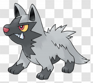 Poochyena - Gray Cartoon Wolf Transparent PNG