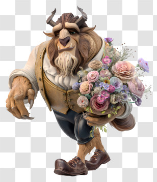Beast - Beast Holding A Bouquet Transparent PNG