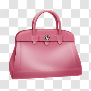 Handbag Day - Elegant Pink Leather Handbag Transparent PNG