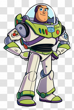 Buzz Lightyear - Space Ranger Cartoon Character With Futuristic Suit Design Transparent PNG