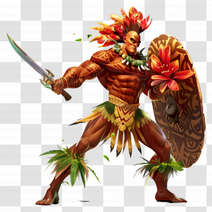 Kamehameha Day - Tribal Warrior With Sword And Shield Transparent PNG
