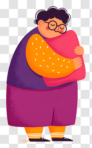 Woman Hugging A Pillow - Person Hugging A Pillow In Cozy Style Transparent PNG