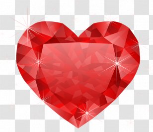Red Diamond Heart Color Clip Art - Ruby Transparent PNG