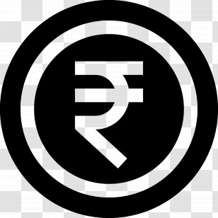 Rupees Symbol - Indian Rupee Symbol In Black Circle Transparent PNG