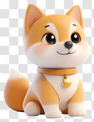 Shiba Inu Puppy - Cute Dog With Collar Transparent PNG