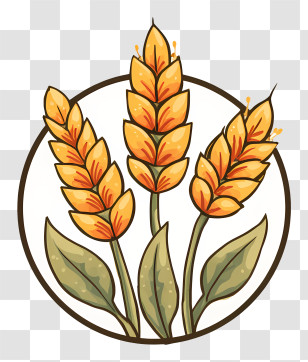 Wheat Allergy Logo - Golden Wheat Illustration For Harvest Season Transparent PNG