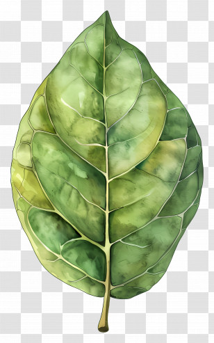 Green Leaf - Green Leaf With Detailed Veins Transparent PNG