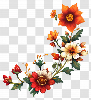 India Flower - Colorful Floral Design Transparent PNG