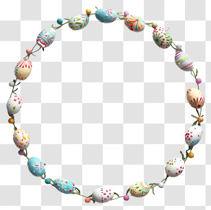 Easter Frame - Colorful Easter Egg Wreath For Festive Decoration Transparent PNG