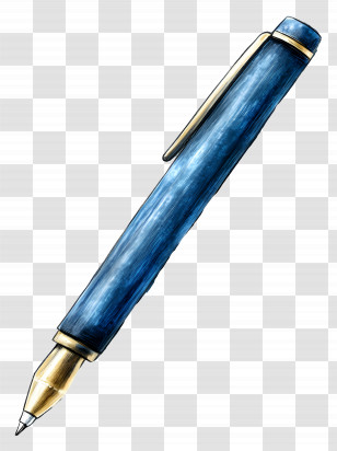 Pen Icon - Elegant Blue Pen Illustration Transparent PNG