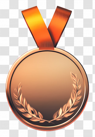 Bronze Medal - Illustration Of A Bronze Medal With Ribbon Transparent PNG