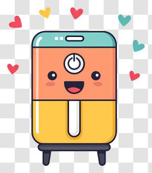 Cartoon Air Fryer - Smiling Air Fryer Cartoon Illustration Transparent PNG