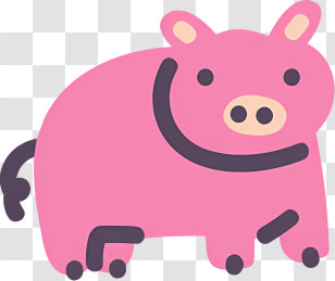 Cartoon Pig - Pink Cartoon Pig Illustration Transparent PNG