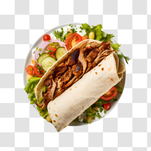 National Shawarma Day - Delicious Shawarma Wrap With Fresh Vegetables Transparent PNG