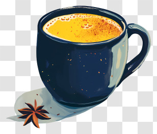 Masala Chai Tea - Blue Coffee Mug With Warm Spiced Beverage Transparent PNG