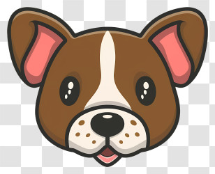 Brown Dog - Cute Cartoon Dog Face Illustration Transparent PNG