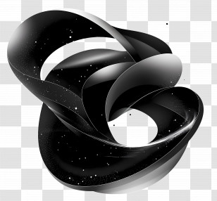 Gradient Black Shape - Modern Abstract Black Shape Design Transparent PNG