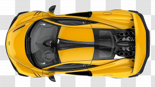 Car Top View - Yellow Sports Car Top View Illustration Transparent PNG