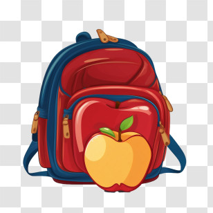 School Bag - School Backpack With Apple Transparent PNG