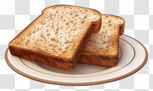 Rye Bread - Slices Of Bread On A Plate Transparent PNG