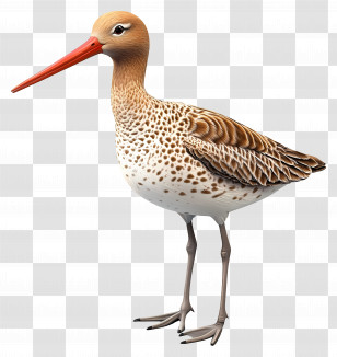 3d Godwit - Bird With Long Beak In Nature Transparent PNG