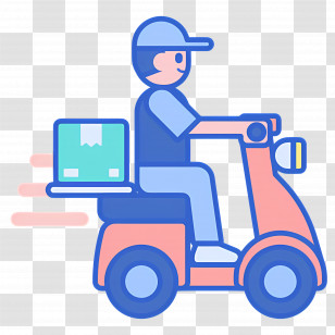 Delivery Boy - Delivery Person On Scooter With Package Transparent PNG
