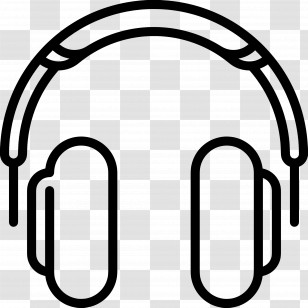 Headphone - Headphones Outline For Audio Concept Transparent PNG