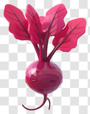Beetroot - Red Beet With Leaves Illustration Transparent PNG
