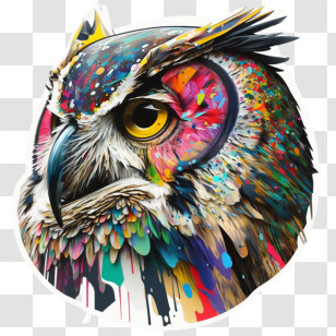 Multicolored Owl
 - Colorful Owl With Feathers Transparent PNG