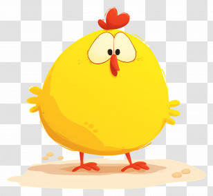 Cute Cartoon Chick - Cartoon Yellow Chicken Transparent PNG
