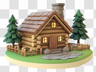 Log Cabin - Cozy Cabin In The Woods Transparent PNG