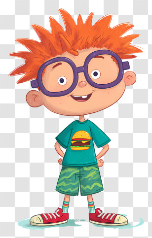 Chuckie Finster - Sketchy Redhead Kid Illustration Transparent PNG