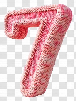Number 7 - Textured Pink Number Seven Transparent PNG