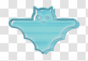 Bat Icon Cute Dead - Logo Turquoise Transparent PNG