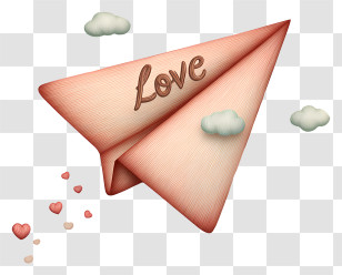 Love Paper Plane - Love Paper Airplane Transparent PNG