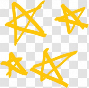 Cartoon Stars - Drawing - Yellow Sticker Transparent PNG