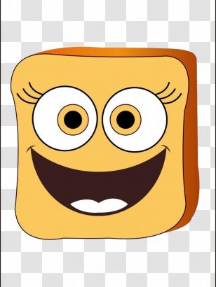 Bakery White Bread Hamburger Cartoon - Smiley - Free Character Design To Pull The Material Transparent PNG