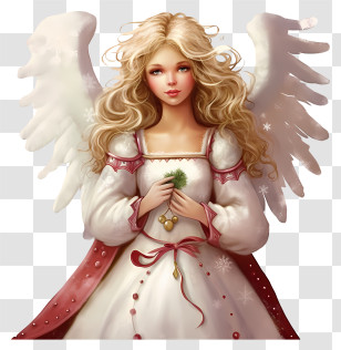 Angel - Angel With Long Hair And White Dress Transparent PNG