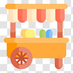 Food Cart Logo - Colorful Food Cart With Canopy Transparent PNG