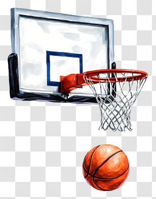 Slam Dunk - Basketball And Hoop Illustration Transparent PNG