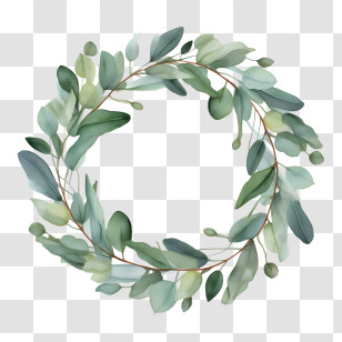 Eucalyptus Wreath - Green Eucalyptus Wreath Illustration Transparent PNG
