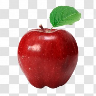 Apple Red Delicious Eating Fuji - Table - Large Green Leaves Transparent PNG
