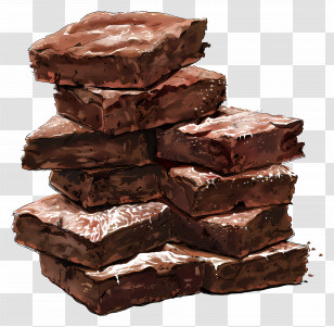 Stack Of Brownies - Stacked Fudgy Chocolate Brownies Transparent PNG