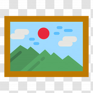 Photo Frame - Landscape Picture With Mountains Transparent PNG