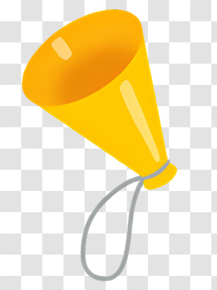 Megaphone - Bright Yellow Megaphone With Rope Handle Transparent PNG
